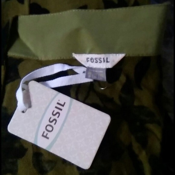 Fossil Green Black Dark Floral Print Long Sleeve Fitted Cardigan Sweater NEW XS - Picture 7 of 8